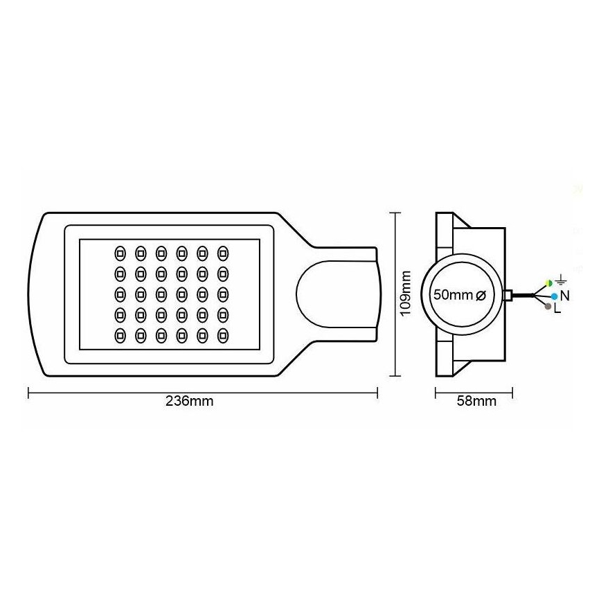 LED Ulična svjetiljka LED/30W/170-400V IP67