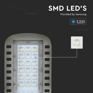 LED Ulična svjetiljka SAMSUNG CHIP LED/30W/230V 4000K siva