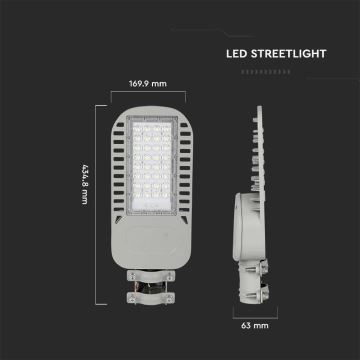 LED Ulična svjetiljka SAMSUNG CHIP LED/50W/230V 4000K siva