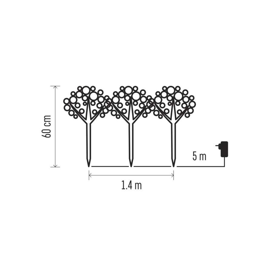 LED Vanjska Božićna dekoracija 192xLED/3,6W/230V IP44 topla bijela