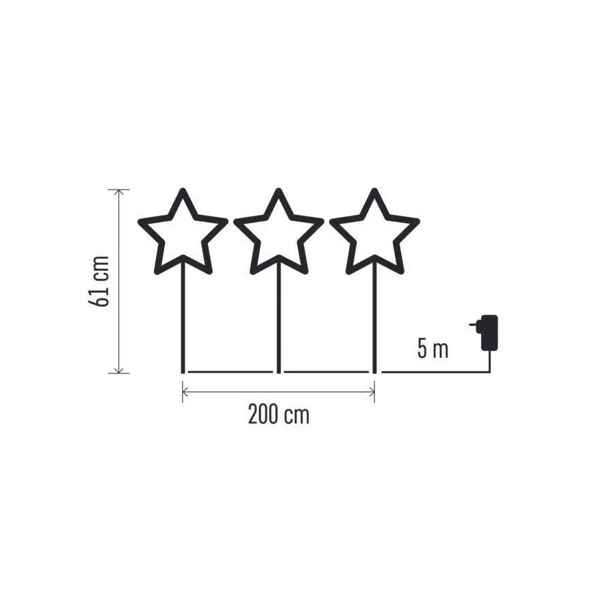 LED Vanjska božićna dekoracija 402xLED/3,6W/4,5/230V IP44 topla bijela