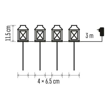 LED Vanjska Božićna dekoracija 4xLED/5W/230V IP44