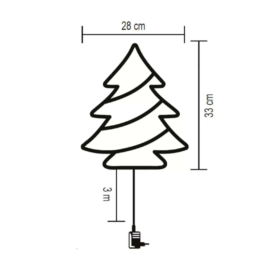 LED Vanjska božićna dekoracija za prozor 35xLED/230V IP44 topla bijela/drvce