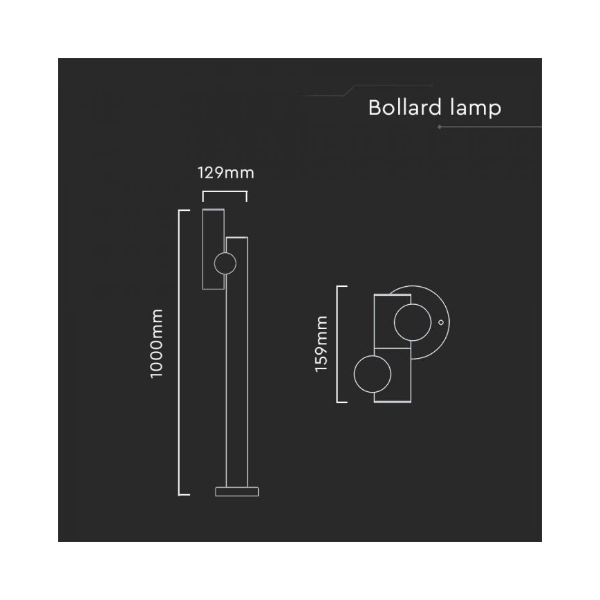 LED Vanjska fleksibilna lampa LED/4W/230V 3000K IP44 100 cm crna