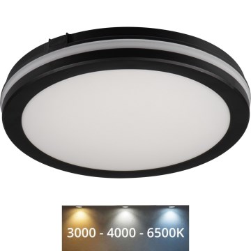 LED Vanjska stropna svjetiljka BENO ECO LED/20W/230V 3000/4000/6500K pr. 20 cm IP65 crna