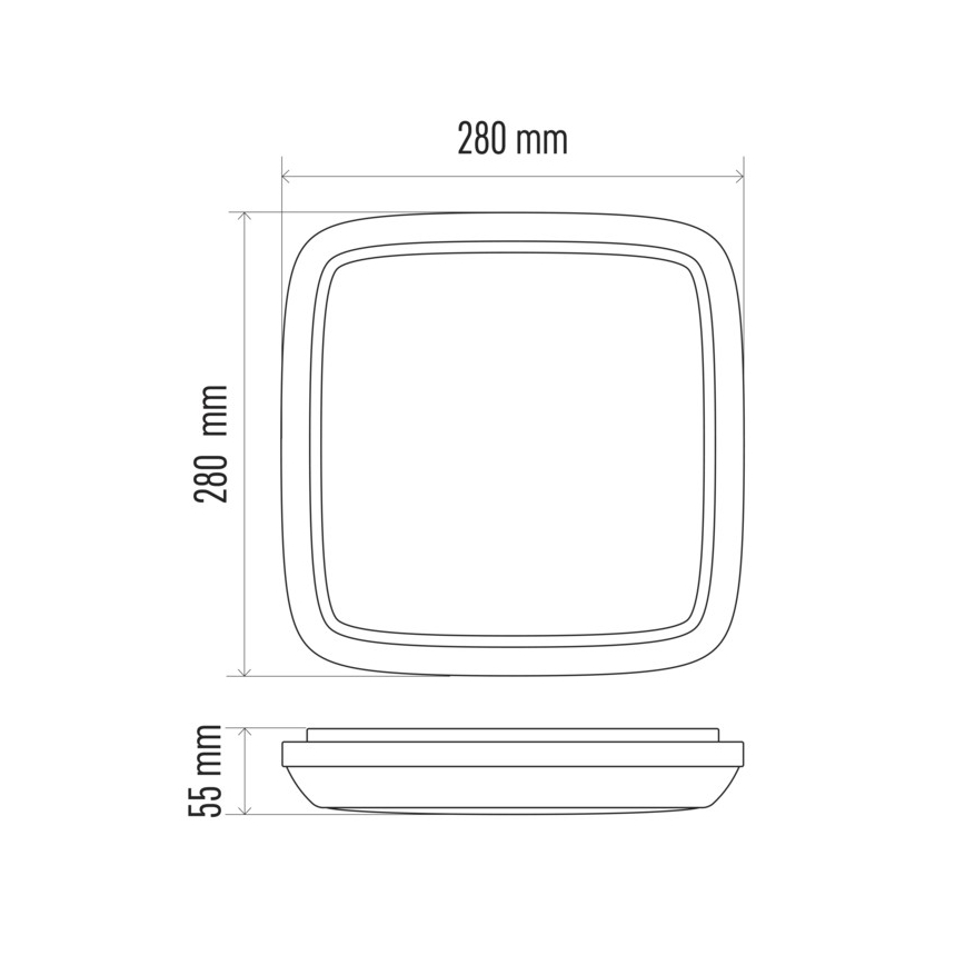 LED Vanjska stropna svjetiljka DORI LED/18W/230V IP54 kvadrat