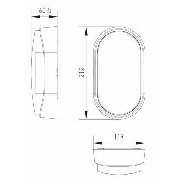 LED Vanjska stropna svjetiljka sa senzorom LED/14W/230V IP54 crna