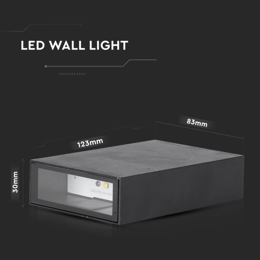 LED Vanjska zidna svjetiljka LED/4W/230V 3000K IP65 crna
