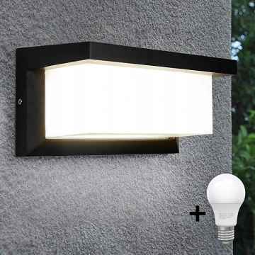 LED Vanjska zidna svjetiljka NEELY 1xE27/10W/230V 3000K IP54 crna