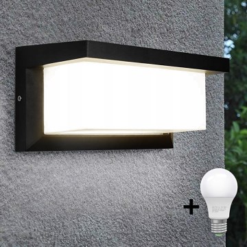 LED Vanjska zidna svjetiljka NEELY 1xE27/9W/230V 3000K IP54 crna