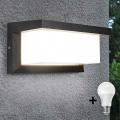 LED Vanjska zidna svjetiljka s žárovkou sa senzorom za dan/noć NEELY 1xE27/9W/230V IP54 antracit
