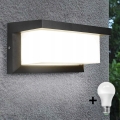 LED Vanjska zidna svjetiljka sa senzorom za dan/noć NEELY 1xE27/9W/230V IP54 antracit