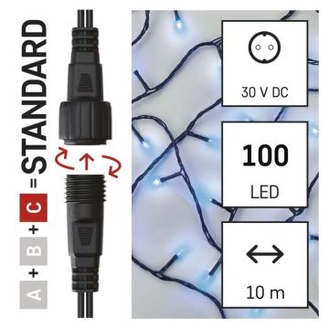 LED Vanjske božićne lampice 100xLED/10m IP44 plava