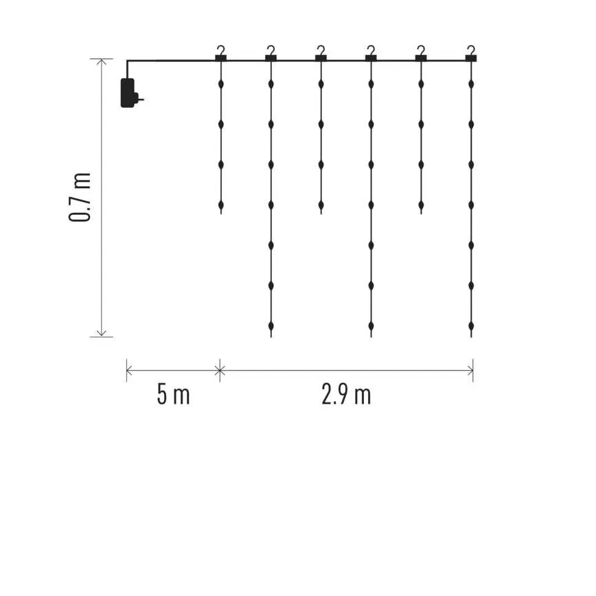 LED Vanjske božićne lampice 100xLED/8 funkcija 7,9x0,7m IP44 topla bijela