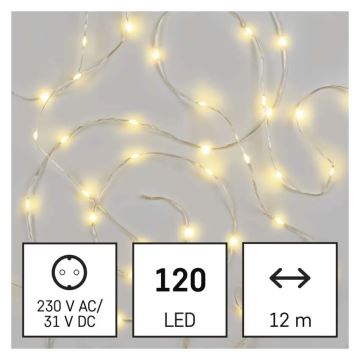 LED Vanjske božićne lampice 120xLED/17m IP44 topla bijela