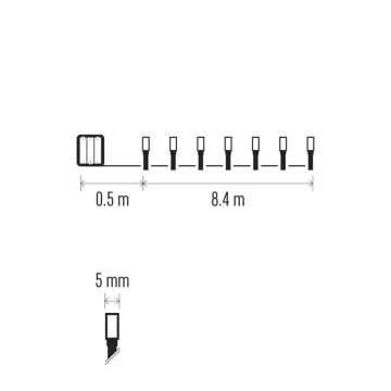 LED Vanjske božićne lampice 120xLED/3xAA 8,9m IP44 hladna bijela