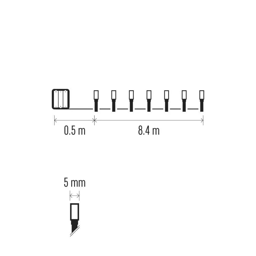 LED Vanjske božićne lampice 120xLED/3xAA 8,9m IP44 hladna bijela