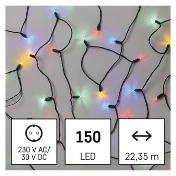 LED Vanjske božićne lampice 150xLED/27,35m IP44 multicolor