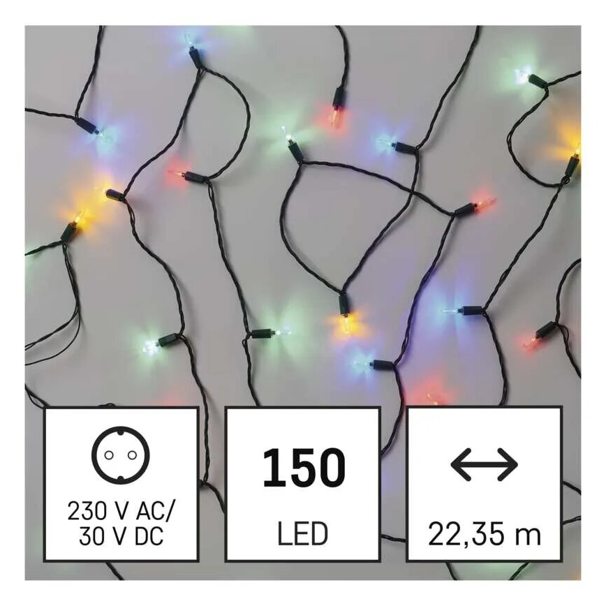 LED Vanjske božićne lampice 150xLED/27,35m IP44 multicolor