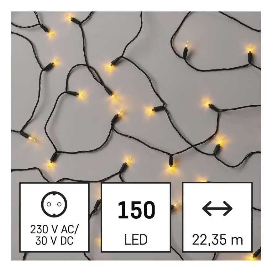 LED Vanjske božićne lampice 150xLED/27,35m IP44 vintage