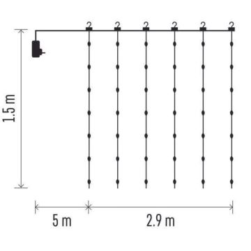 LED Vanjske božićne lampice 300xLED/8 funkcija 7,9 m IP44 topla bijela