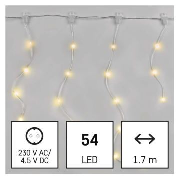 LED Vanjske božićne lampice 54xLED/8 funkcija 6,7x0,7m IP44 topla bijela