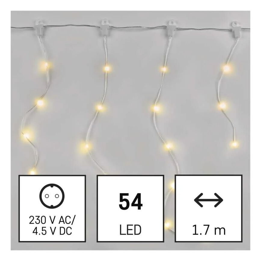 LED Vanjske božićne lampice 54xLED/8 funkcija 6,7x0,7m IP44 topla bijela