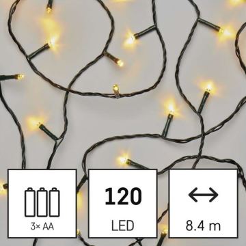 LED Vanjski Božićni lanac 120xLED/8,9m IP44 topla bijela