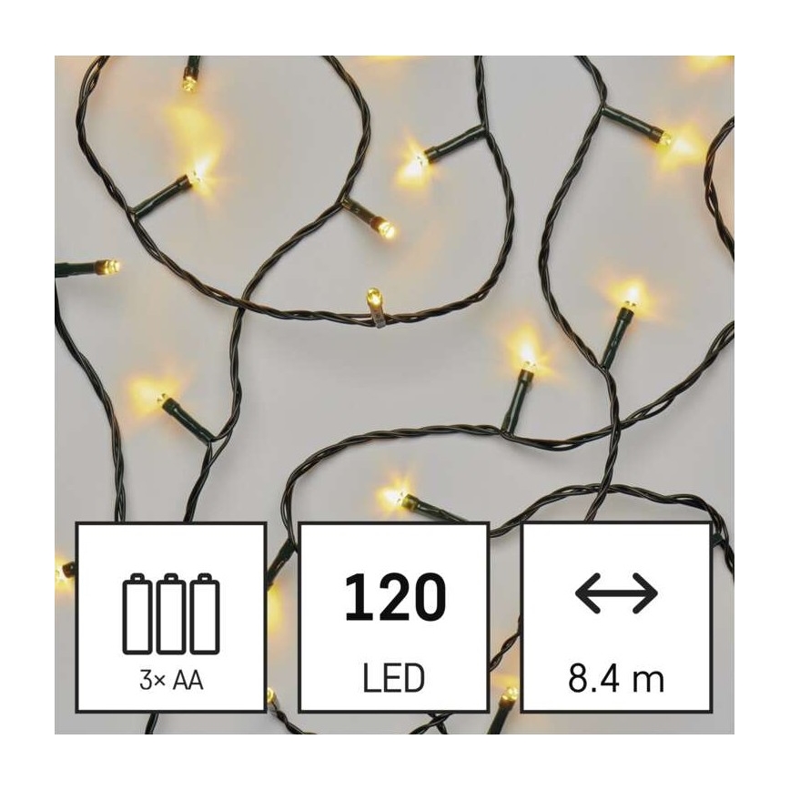 LED Vanjski Božićni lanac 120xLED/8,9m IP44 topla bijela