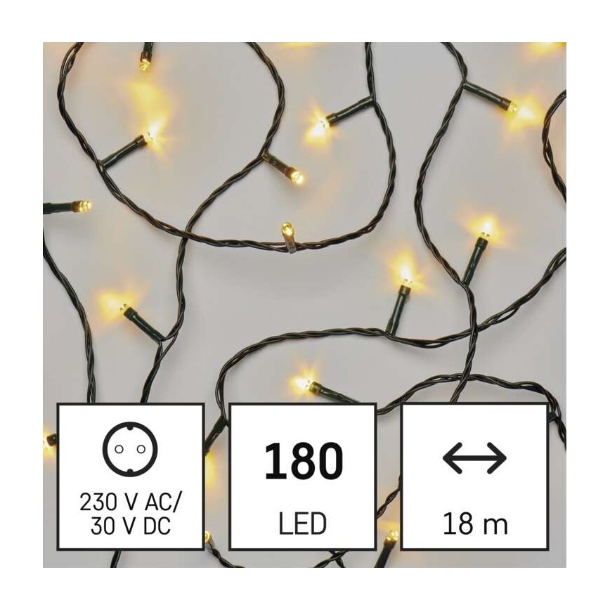 LED Vanjski Božićni lanac 180xLED/8 načina rada 23m IP44 topla bijela