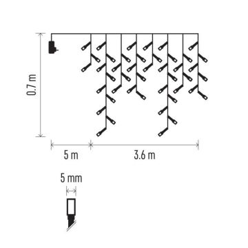 LED Vanjski Božićni lanac 200xLED/8 načina rada 8,6m IP44 hladna bijela