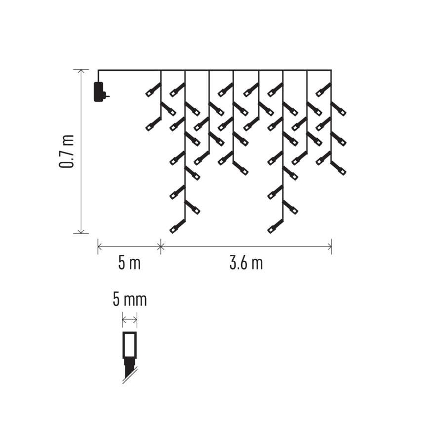 LED Vanjski Božićni lanac 200xLED/8 načina rada 8,6m IP44 hladna bijela