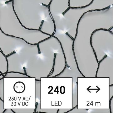 LED Vanjski Božićni lanac 240xLED/8 načina rada 29m IP44 hladna bijela