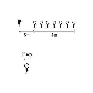 LED Vanjski Božićni lanac 40xLED/9m IP44 hladna bijela