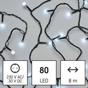 LED Vanjski Božićni lanac 80xLED/13m IP44 hladna bijela