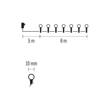 LED Vanjski Božićni lanac 80xLED/13m IP44 hladna bijela