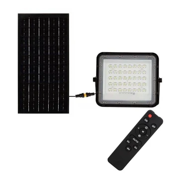 LED Vanjski prigušivi solarni reflektor LED/10W/3,2V IP65 4000K crna + daljinski upravljač