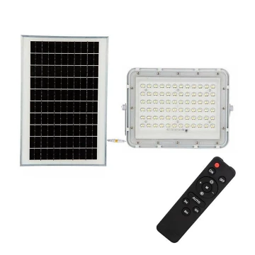 LED Vanjski prigušivi solarni reflektor LED/15W/3,2V IP65 4000K bijela + daljinski upravljač