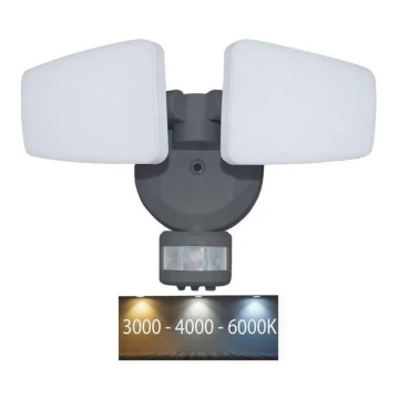 LED Vanjski reflektor sa senzorom LED/24W/230V 3000/4000/6000K IP54 antracit