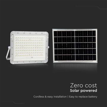 LED Vanjski solarni reflektor LED/20W/3,2V 6400K bijela IP65 + daljinski upravljač