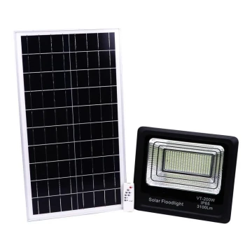 LED Vanjski solarni reflektor LED/40W/10V IP65 6000K + daljinski upravljač