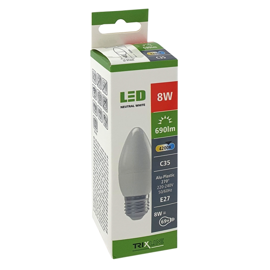 LED Žarulja C35 E27/8W/230V 4200K