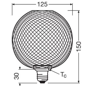 LED Žarulja DECOR FLAT G125 E27/3,5W/230V 2700K crna - Osram
