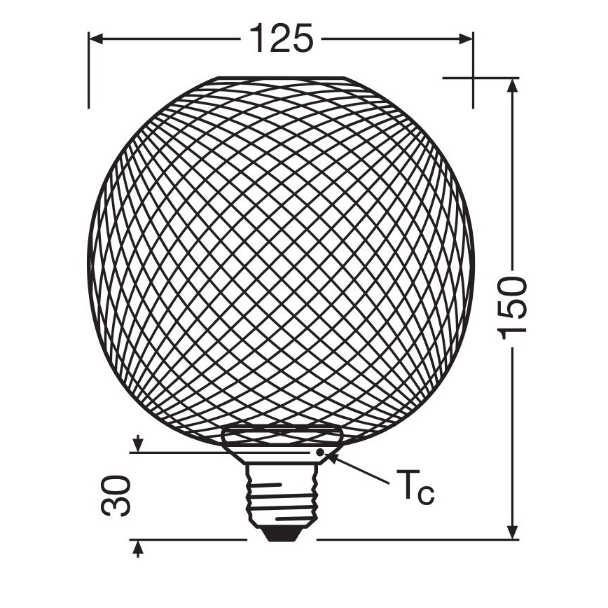 LED Žarulja DECOR FLAT G125 E27/3,5W/230V 2700K crna - Osram