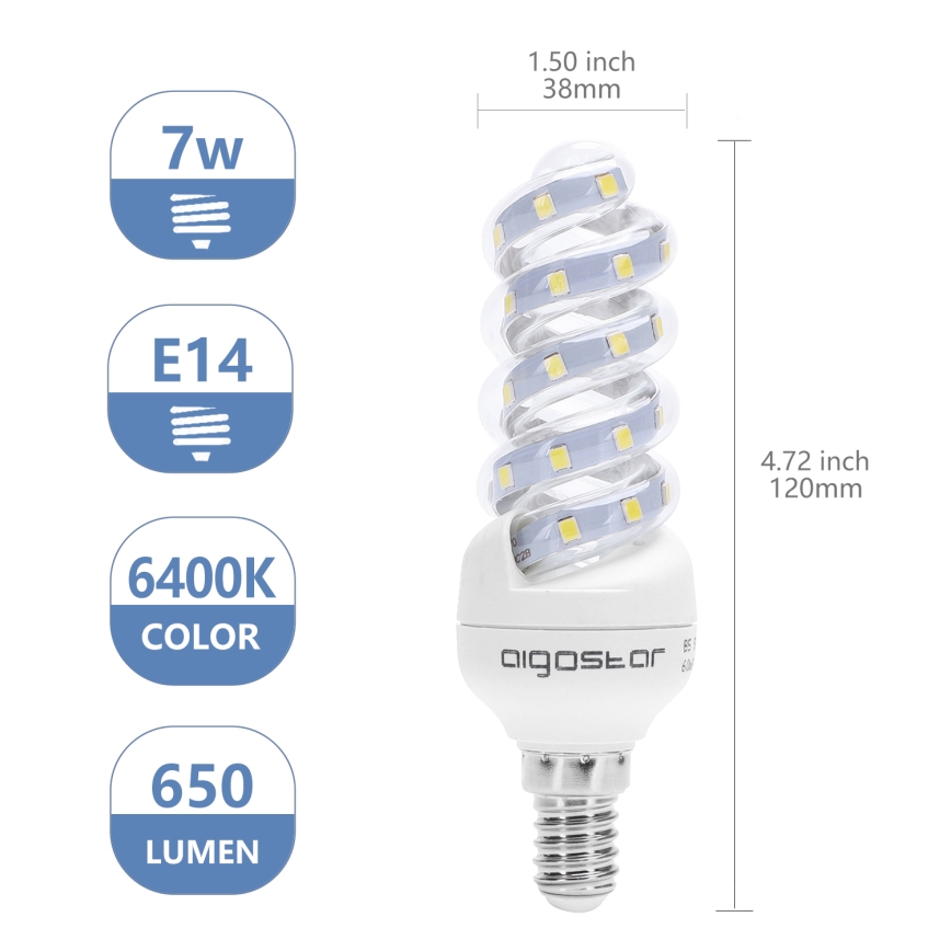 LED Žarulja E14/7W/230V 6500K - Aigostar