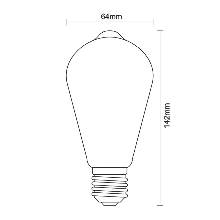 LED Žarulja FILAMENT ST64 E27/12W/230V 3000K