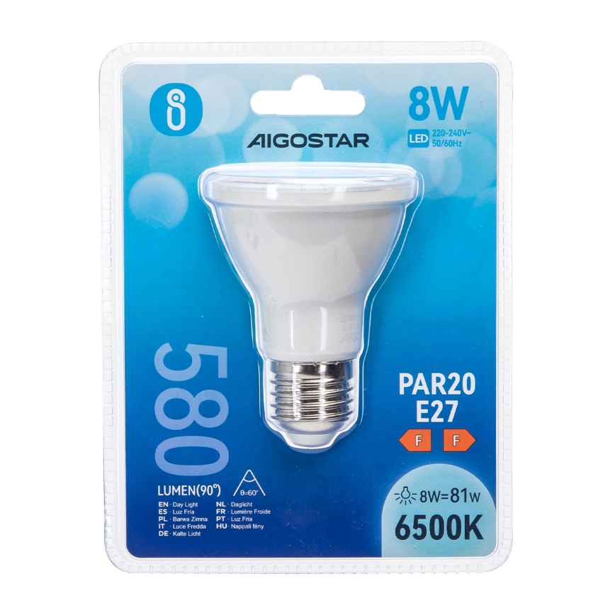 LED Žarulja PAR20 E27/8W/230V 6500K - Aigostar