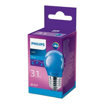 LED Žarulja  Philips P45 E27/3,1W/230V plava