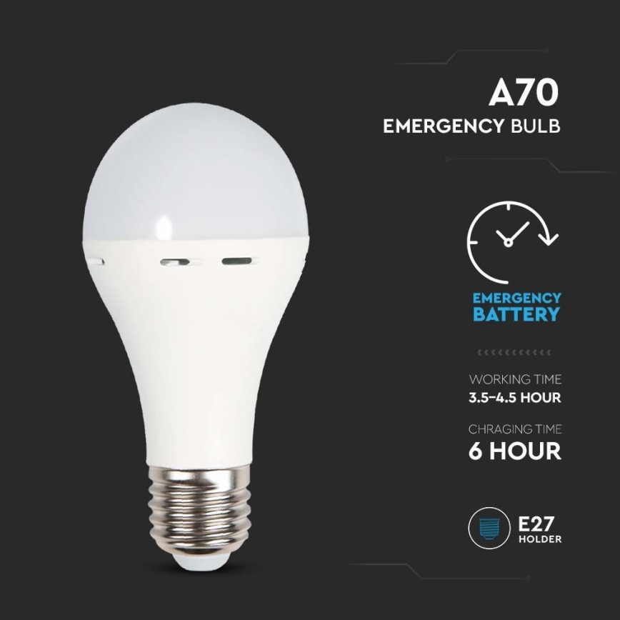 LED Žarulja s modom za slučaj nužde A70 E27/9W/230V 4000K
