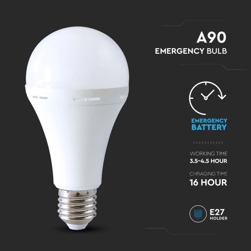 LED Žarulja s modom za slučaj nužde A90 E27/15W/230V 4000K